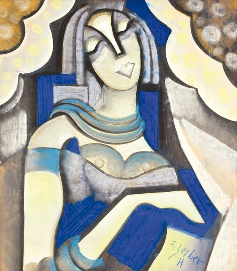 Scheiber Hugó (1873-1950) Woman with scarf