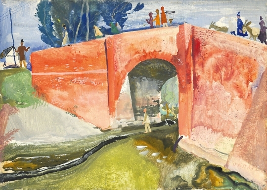 Vadász Endre (1901-1944) Red bridge