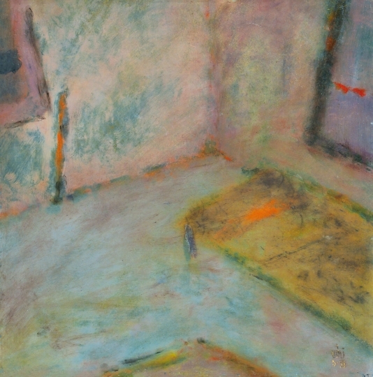 Váli Dezső (1942-) Atelier with a bed, 1998