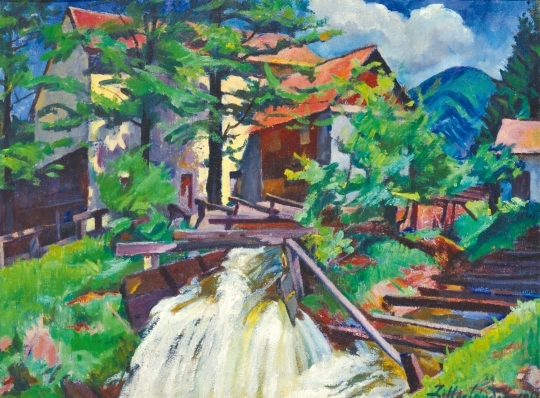 Ziffer Sándor (1880-1962) Mill ditch in Nagybánya, 1946