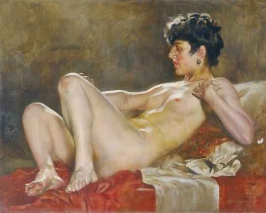 Karlovszky Bertalan (1858-1938) Reclining nude
