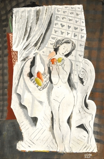 Kádár Béla (1877-1956) Hölgy színes gyümölcsökkel