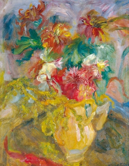 Frank Frigyes (1890-1976) Still life with flowers