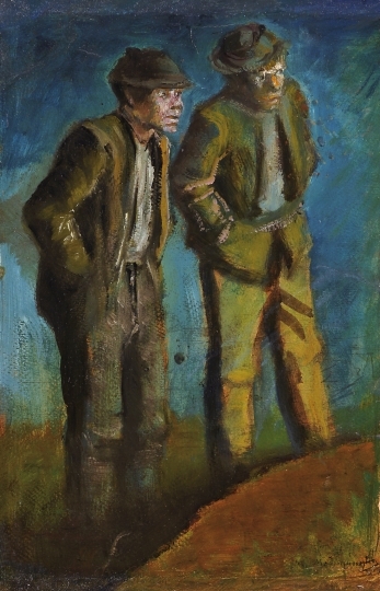 Mednyánszky László (1852-1919) Corner-boys (Peepers, In front of the coffee-house), 1900s