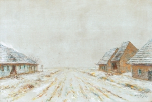 Mednyánszky László (1852-1919) Confines of the village at winter, 1915