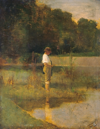 Mednyánszky László (1852-1919) Fisher (Boy fishing), 1890