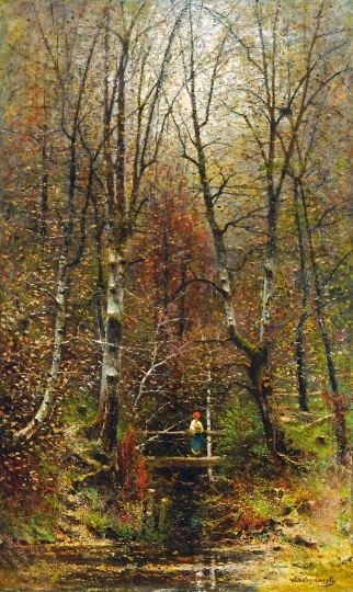 Mednyánszky László (1852-1919) Brook in the forest with bridge