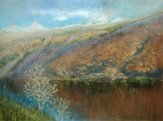 Mednyánszky László (1852-1919) Mountain view with a pond, between 1900-1904