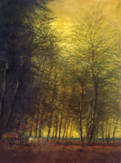 Mednyánszky László (1852-1919) Winter scene  with cart