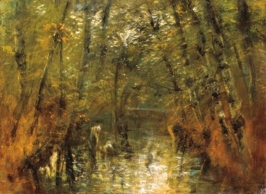 Mednyánszky László (1852-1919) In the forest with stream, 1900s