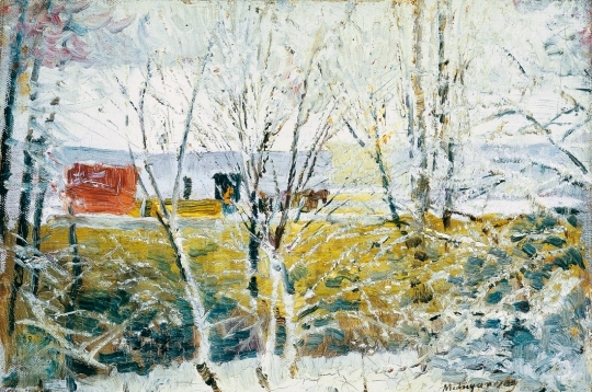 Mednyánszky László (1852-1919) Winter landscape (First snow)