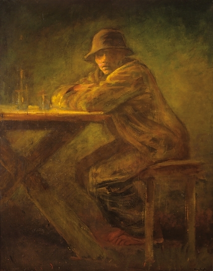 Mednyánszky László (1852-1919) Sitting in an ale-house (Ale-house), second part of the 1900s