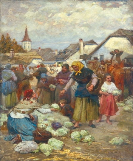 Deák Ébner Lajos (1850-1934) Zöldség-vásár