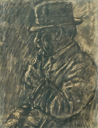 Nagy István (1873-1937) Önarckép pipával