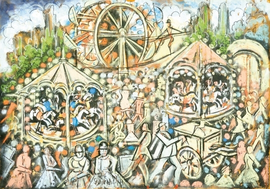 Scheiber Hugó (1873-1950) Amusement park