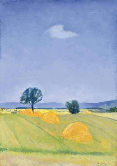 Czigány Dezső (1883-1938) Landscape with Stacks