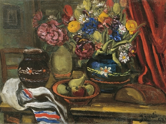 Jándi Dávid (1893-1944) Still life with flowers, 1941