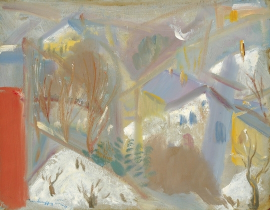 Márffy Ödön (1878-1959) Winter Landscape (Snow-covered Roofs), from the second half of the 1930s