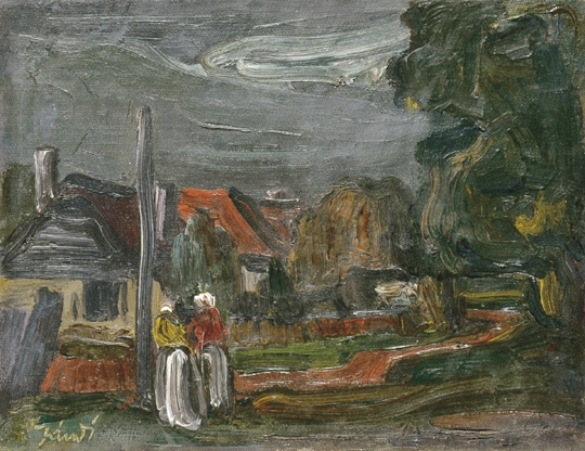 Jándi Dávid (1893-1944) Two Figures in nightly Landscape
