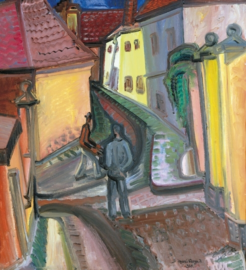 Ilosvai Varga István (1895-1978) The Kígyó Street in Szentendre, 1935