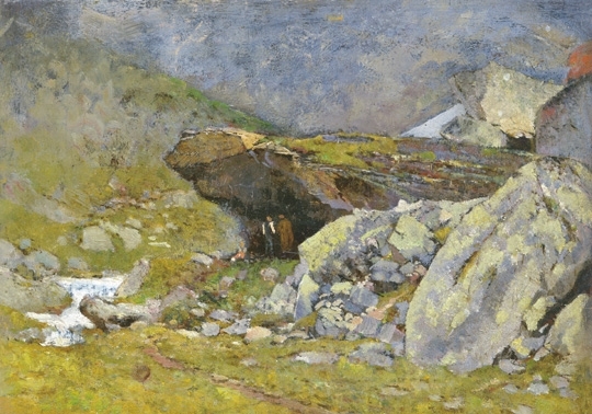 Mednyánszky László (1852-1919) Cave in the Tatra