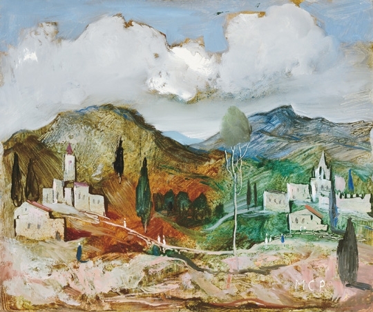 Molnár C. Pál (1894-1981) Italian Landscape with a Cloister