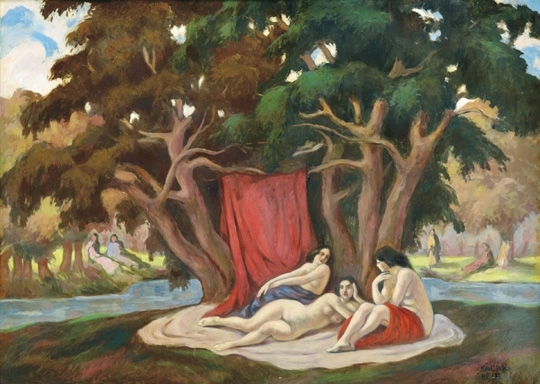 Kádár Béla (1877-1956) Nudes in the open-air, from the second half of the 1910s