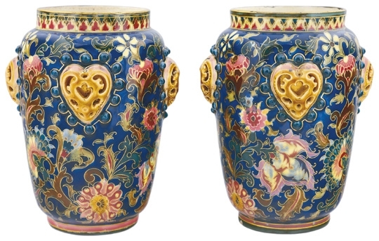 Zsolnay Historical Vases, Zsolnay, around 1890