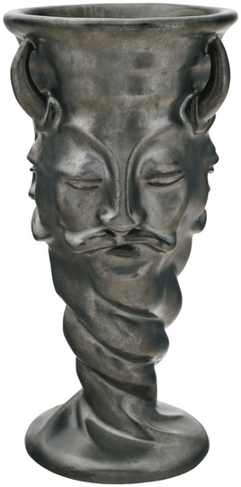 Gorka Géza (1894-1971) Vase with a décor of 3 male-faces, 1932-35
