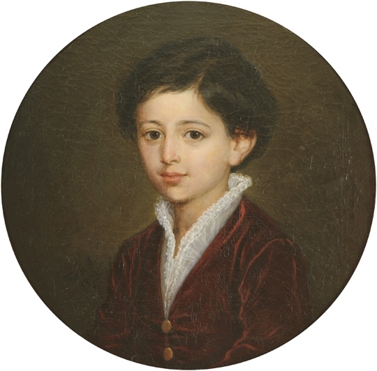 Than Mór (1828-1899) Portrait of a Little Boy, 1873