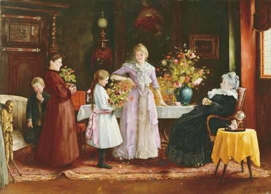 Rippl-Rónai József (1861-1927) A nagymama köszöntése  (Az alvó nagyanyó), 1890