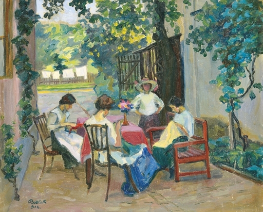 Bottlik József (1897-1984) Lunch in the Trellis, 1912