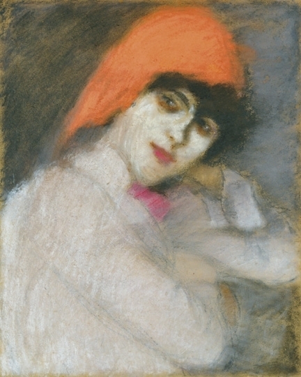 Rippl-Rónai József (1861-1927) Zorka piros barett sapkában