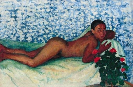 Perlrott-Csaba Vilmos (1880-1955) Nude (Reclining nude, Nude lying prone) around 1907-1909