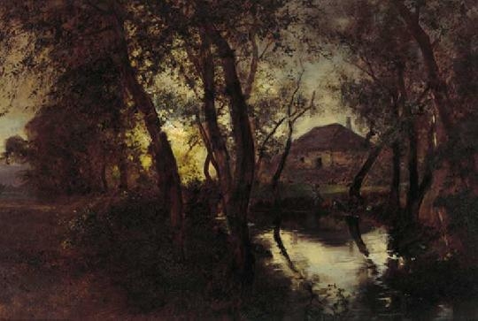Brodszky Sándor (1819-1901) Romantic landscape