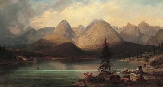 Telepy Károly (1828-1906) Landscape in the Tátra-mountains