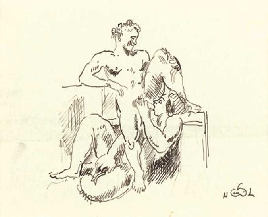 Herman Lipót (1884-1972) Erotic scene