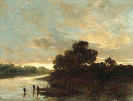 Böhm Pál (1839-1905) Sunset, 1893