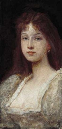Lotz Károly (1833-1904) Portrait of a young woman (Ilona Lotz? Ilona Sándor?)