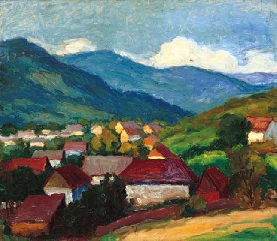 Balla Béla (1882-1965) In the mountains of Nagybánya, 1926