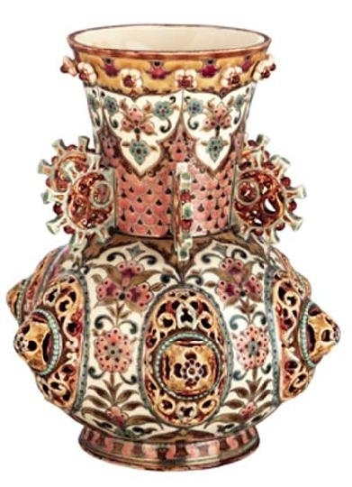 Zsolnay Ornamental vase, Zsolnay, around 1885