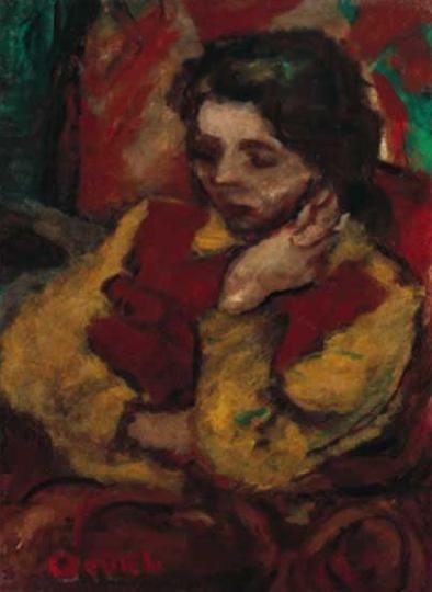 Czóbel Béla (1883-1976) Támaszkodó nő