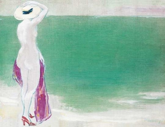 Vaszary János (1867-1939) Nude on the seaside, 1938