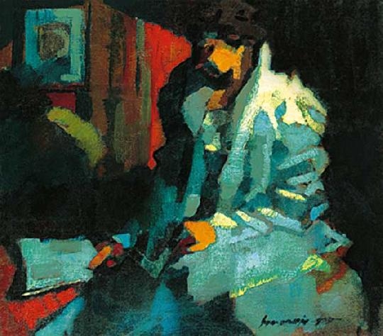 Nagy Oszkár (1883-1965) Woman reading, 1939