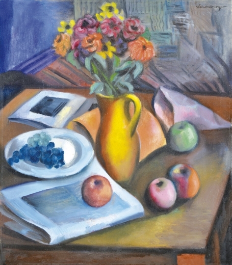 Schönberger Armand (1885-1974) Asztali csendélet almákkal