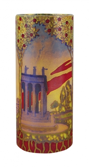 Zsolnay Váza, romantikus tájjal, Zsolnay, 1900
