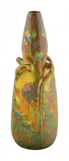 Zsolnay Szegfűmintás Nabis-váza, Zsolnay, 1900