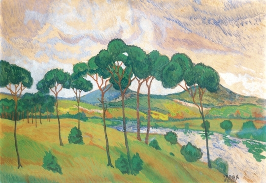 Kádár Béla (1877-1956) Landscape with river