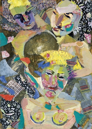 Réth Alfréd (1884-1966) Composition with heads, 1965
