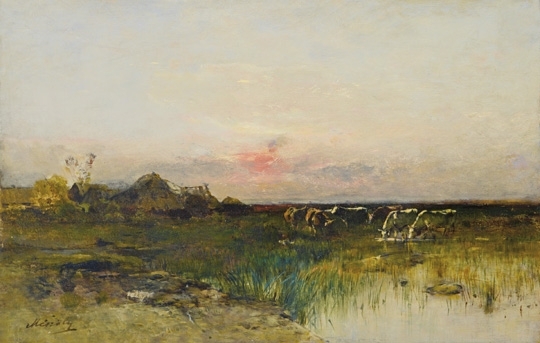 Mészöly Géza (1844-1887) Twilight on the desert